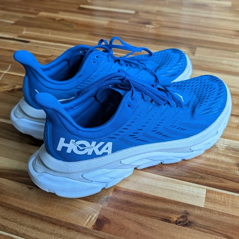 Hoka One One Clifton Mens Blue Running Shoes Sneakers Size 13